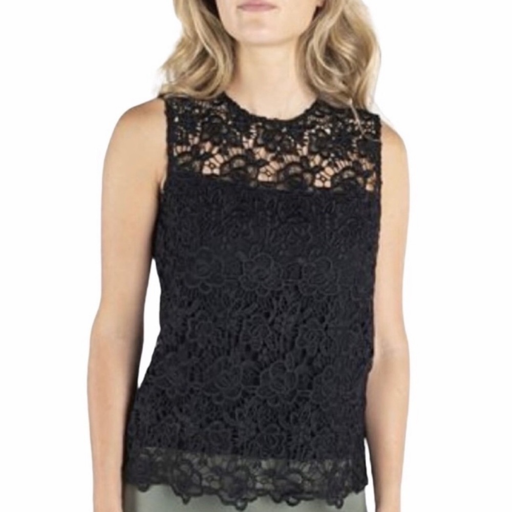Nanette Lepore crochet lace top M